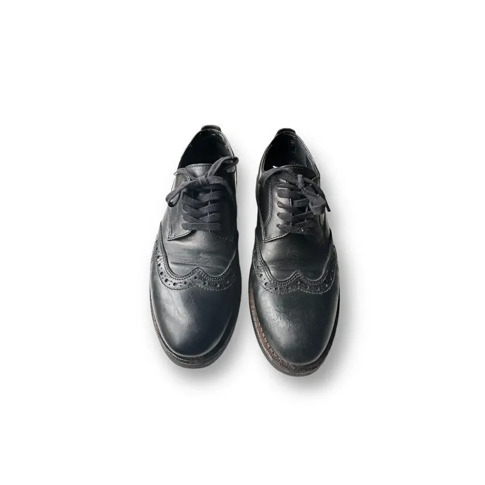 Coach Bleecker Wing Derby Dress Shoes Black Leather Wingtip Size 10D